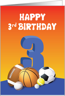 Boy 3rd Birthday Sports Balls card