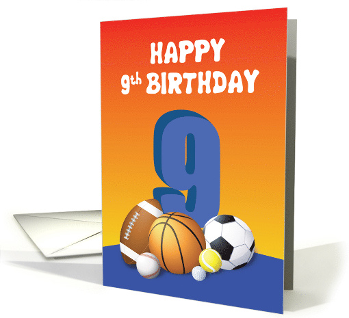 Boy 9th Birthday Sports Balls card (1622200)