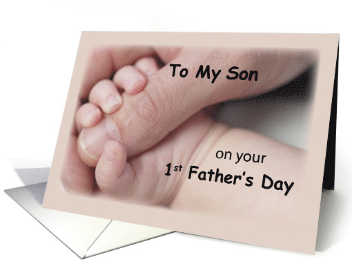 My Son on First Father's Day Baby Hand in Hand card (1622330)