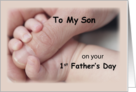 My Son on First Father’s Day Baby Hand in Hand card