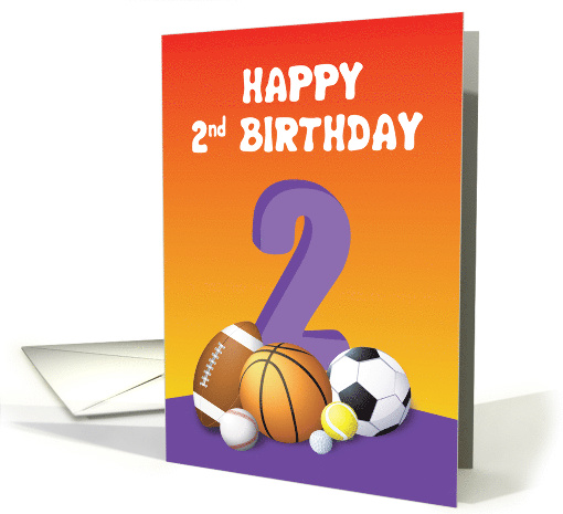 Girl 2nd Birthday Sports Balls card (1623224)