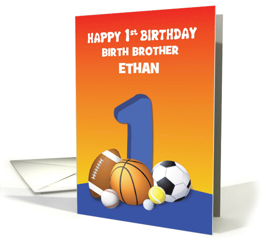 Custom Name and Relation Birth Brother Boy 1st Birthday... (1623724)