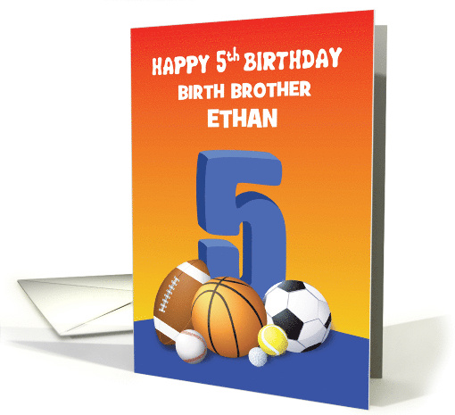 Custom Name and Relation Birth Brother Boy 5th Birthday... (1623732)