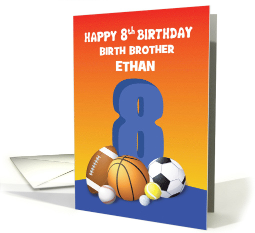 Custom Name and Relation Birth Brother Boy 8th Birthday... (1623738)