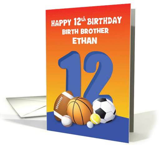 Custom Name and Relation Birth Brother Boy 12th Birthday... (1623748)