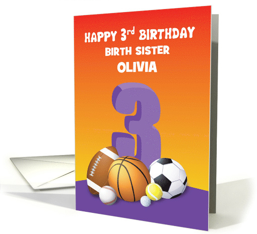 Custom Name and Relation Birth Sister Girl 3rd Birthday... (1623924)