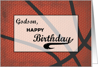 Godson Birthday Basketball Large Distressed Sports Ball card