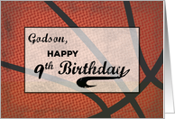 Godson 9th Birthday Basketball Large Distressed Sports Ball card