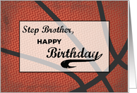 Step Brother Birthday Basketball Large Distressed Sports Ball card