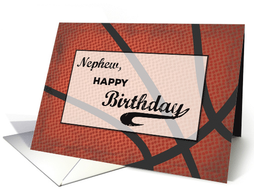 Nephew Birthday Basketball Large Distressed Sports Ball card (1626452)