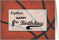 Nephew 8th Birthday Basketball Large Distressed Sports Ball card