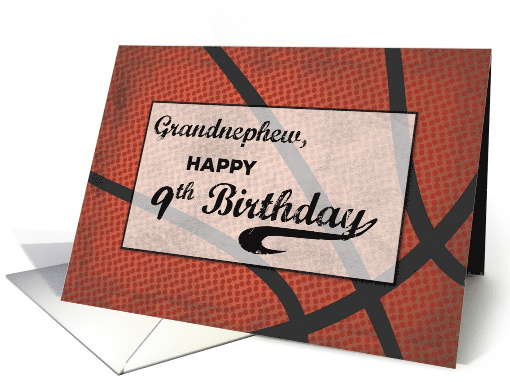 Grandnephew 9th Birthday Basketball Large Distressed Sports Ball card