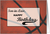 Son-In-Law Birthday Basketball Large Distressed Sports Ball card
