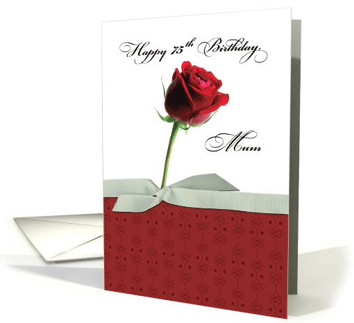 Mum 75th Birthday Red Rose card (1628554)