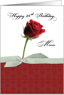 Mum 75th Birthday Red Rose card