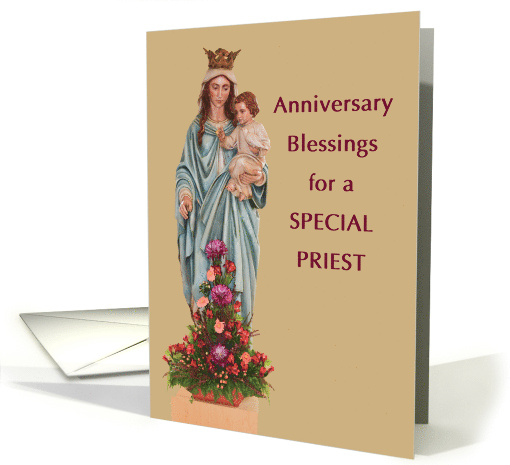 Ordination Anniversary with Mary and Jesus and Flowers card (1628556)