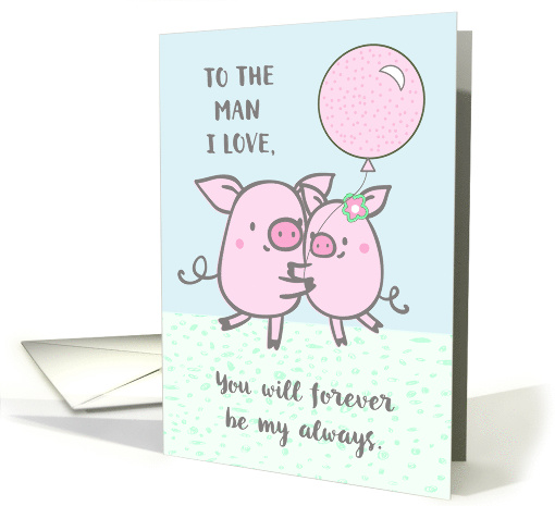 Husband Happy Anniversary Cute Pigs card (1635494)
