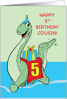 Cousin, 5th Birthday Dinosaur card