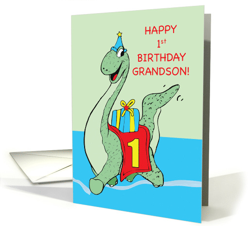 Grandson, 1st Birthday Dinosaur card (1636574)