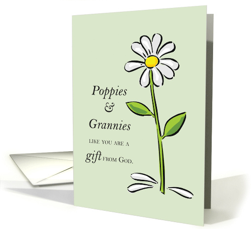 Poppy and Granny Gift from God Daisy Religious Grandparents Day card