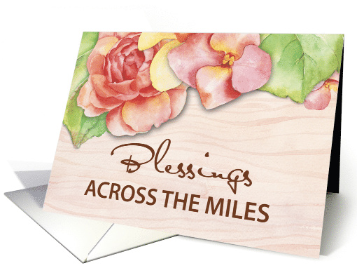 Blessings Across the Miles Rose Flowers card (1642810)