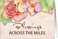 Blessings Across the Miles Rose Flowers card