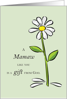 Mamaw Gift from God Daisy Religious Grandparents Day card
