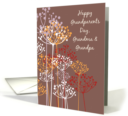 Grandma and Grandpa Grandparents Day Brown Wildflowers Religious card