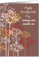 Custom Name Grandparents Day Brown Wildflowers Religious card