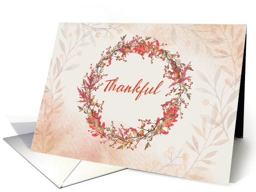 Thankful for Generous Donors at Thanksgiving With Wreath card