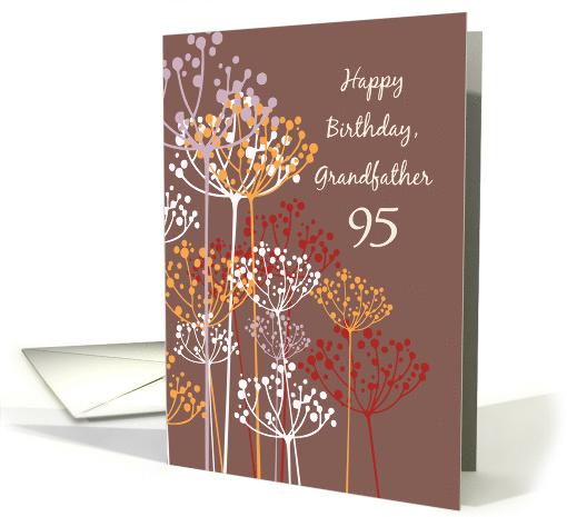 Grandfather 95th Birthday Brown Wildflowers Religious card (1643704)