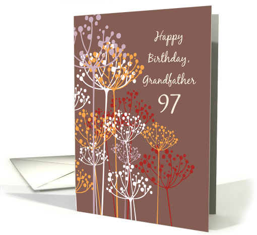 Grandfather 97th Birthday Brown Wildflowers Religious card (1643708)