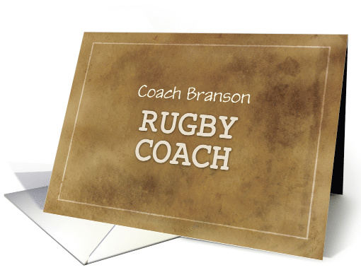 Custom Name Rugby Coach Thanks Definition Simple Brown... (1644702)
