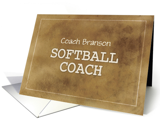 Custom Name Softball Coach Thanks Definition Simple Brown... (1644720)