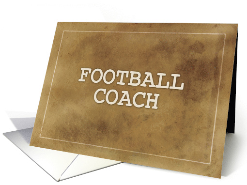 Football Coach Thanks Definition Simple Brown Grunge Like card