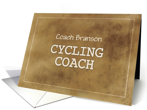 Custom Name Cycling Coach Thanks Definition Simple Brown... (1644732)