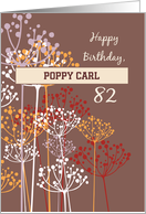 Custom Name Grandfather 82nd Birthday Brown Wildflowers Religious card