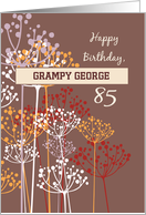 Custom Name Grandfather 85th Birthday Brown Wildflowers Religious card