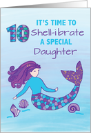 Daughter 10th Birthday Sparkly Look Mermaid card