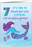 Granddaughter 7th Birthday Sparkly Look Mermaid card