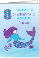 Niece 8th Birthday Sparkly Look Mermaid card