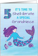 Grandniece 5th Birthday Sparkly Look Mermaid card