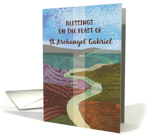 St. Gabriel the Archangel Feast Day Blessings Road in Hills card