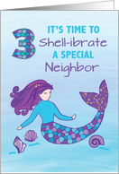 Neighbor 3rd Birthday Sparkly Look Mermaid card