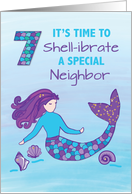 Neighbor 7th Birthday Sparkly Look Mermaid card