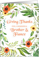 Brother and Fiance Give Thanks Thanksgiving Wreath card