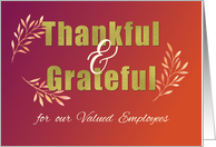 Business Employees Thanksgiving Grateful card