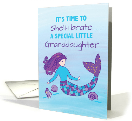 Little Granddaughter Birthday Sparkly Look Mermaid card (1648578)