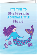 Little Niece Birthday Sparkly Look Mermaid card