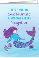 Little Neighbor Birthday Sparkly Look Mermaid card